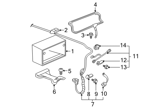 2007 Buick Lucerne Battery Cable Asm-Generator & Starter Diagram for 20875877