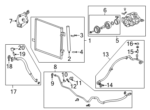 2009 Hummer H3 Air Conditioner Rear AC Hose Diagram for 20816380