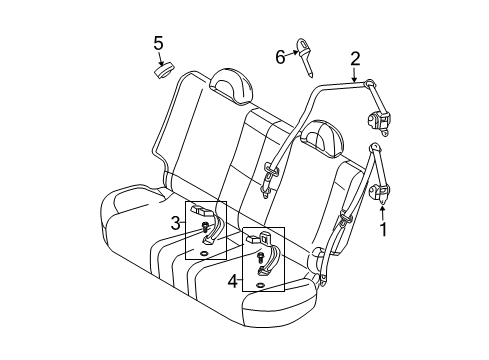 2010 Chevrolet Aveo5 Seat Belt Buckle End Diagram for 96866954