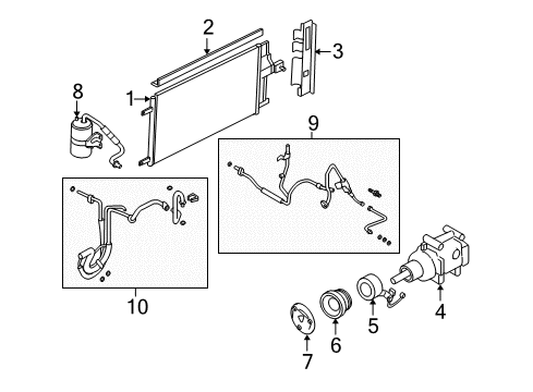 2006 Ford Escape A/C Condenser, Compressor & Lines Accumulator Diagram for 6M6Z-19C836-AB