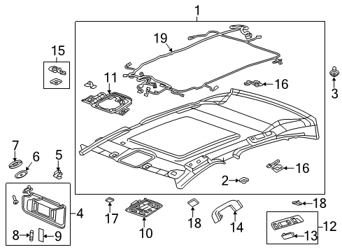 2019 Cadillac XTS Interior Trim - Roof Wire Harness Diagram for 23421742