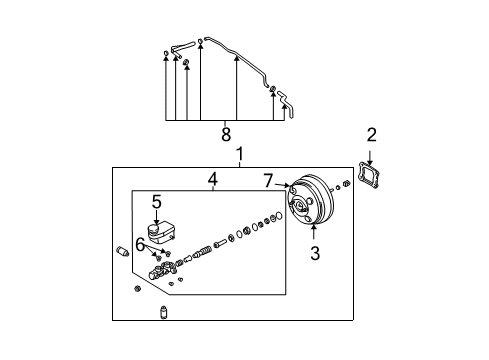 2003 Kia Sorento Hydraulic System Master Cylinder & Reservoir Assembly Diagram for 591203E350