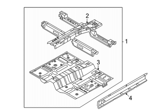 2022 Hyundai Tucson Floor & Rails PANEL ASSY-FLOOR, CTR Diagram for 65100-CW000