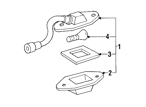 1993 Chevrolet S10 Blazer License Lamps Lamp Asm, Rear License Plate Diagram for 5978391