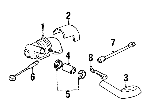 1993 Chevrolet C1500 Suburban Turbocharger Turbocharger Kit-Engine Diagram for 12522149