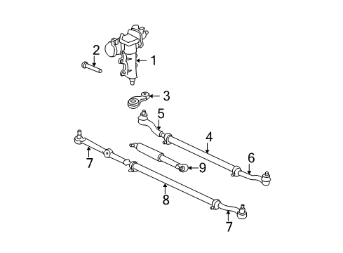 2002 Jeep Grand Cherokee Steering Column & Wheel, Steering Gear & Linkage, Shaft & Internal Components, Shroud, Switches & Levers Arm-Pitman Diagram for 52088242