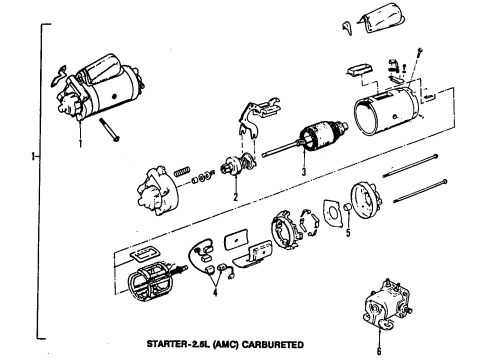 1985 Jeep Cherokee Starter Starter Motor Diagram for JR775012