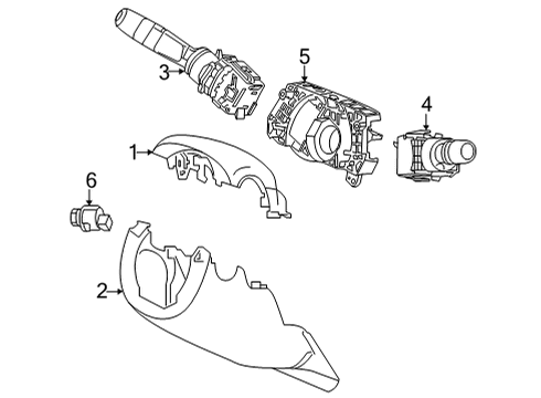 2022 Acura MDX Shroud, Switches & Levers Switch Assembly, Wiper Diagram for 35256-TYA-L71