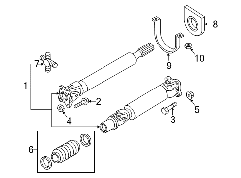 2020 Nissan Titan XD Drive Shaft - Rear Nut-Fix PROPELLER Shaft Diagram for 37171-AL60A