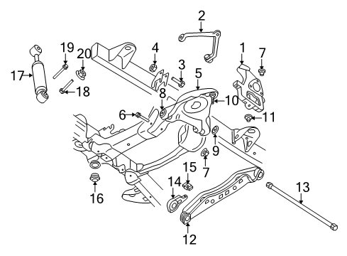 2004 Dodge Durango Front Suspension Components, Lower Control Arm, Upper Control Arm, Stabilizer Bar Front Lower Control Arm Diagram for 52113208AB