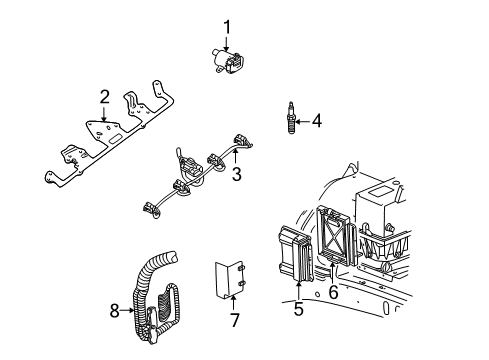 2005 Buick Rainier Ignition System Ignition Module Diagram for 19418994