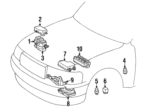 1993 Lexus LS400 Horn Block Assembly, Relay Diagram for 82660-50011