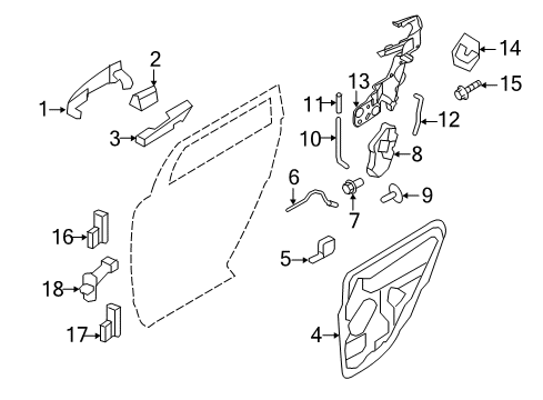 2009 Lincoln MKX Rear Door Handle Base Diagram for 7T4Z-7826685-C