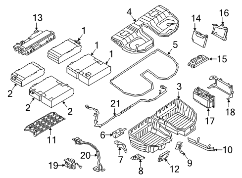 2018 BMW M760i xDrive Battery Plus Pole Battery Cable Diagram for 61129391187