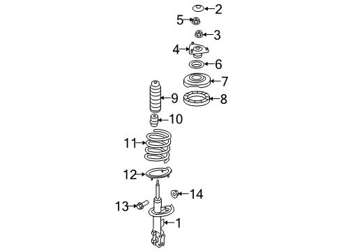 2010 Hyundai Elantra Struts & Components - Front Strut Assembly, Front, Right Diagram for 54661-2H200