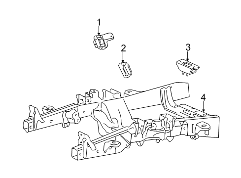 1997 Ford Expedition Engine & Trans Mounting Transmission Crossmember Diagram for F65Z-6A023-CF