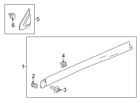 2012 Honda CR-V Exterior Trim - Pillars, Rocker & Floor Garn Assy R, FR Pl Diagram for 75490-T0A-003