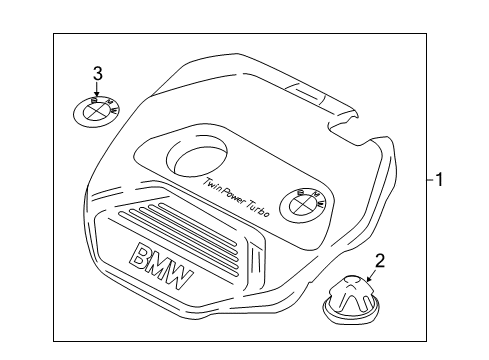 2018 BMW X1 Engine Appearance Cover Cover, Acoustic Diagram for 11128601632