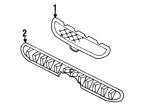 2001 Hyundai Tiburon Grille & Components Front Bumper Grille Diagram for 86551-27500