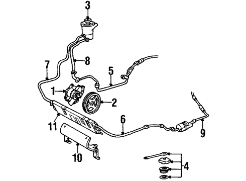 2002 Lincoln Continental P/S Pump & Hoses, Steering Gear & Linkage Reservoir Diagram for F8OZ-3E764-AA
