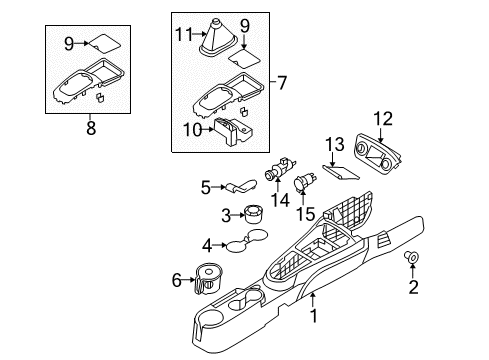 2007 Kia Rio5 Center Console Bezel-Console Switch Diagram for 933951G050GD