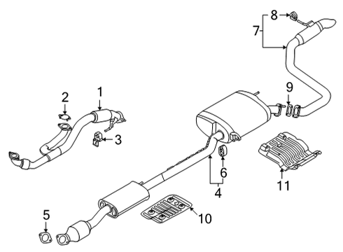 2022 Kia Carnival Exhaust Components Panel-Heat Protector Diagram for 28793R0100