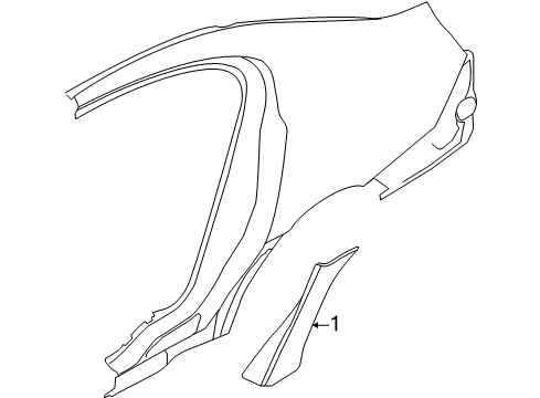 2015 Lincoln MKS Exterior Trim - Quarter Panel Molding Diagram for 8A5Z-5429076-ABPTM