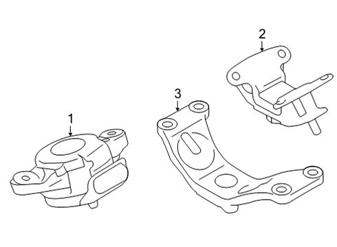 2022 Toyota GR86 Engine & Trans Mounting Transmission Crossmember Diagram for SU003-09058