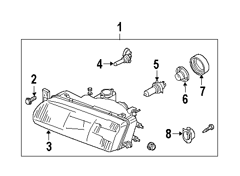1994 Infiniti Q45 Headlamps Screw-Adjusting Diagram for B6022-67U00