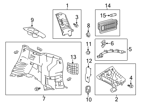 2016 Toyota Highlander Bulbs Access Cover Diagram for 58441-0E020-A0