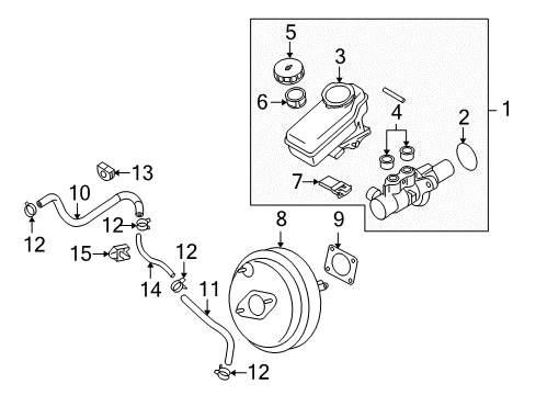 2012 Infiniti FX35 Hydraulic System Hose-Booster Diagram for 47471-1CD0B