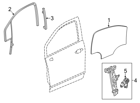 2016 Buick Encore Front Door Window Regulator Diagram for 95389087