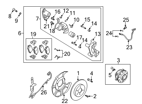 2021 Hyundai Palisade Rear Brakes Hose-Rear Wheel RH Diagram for 58738-S8000