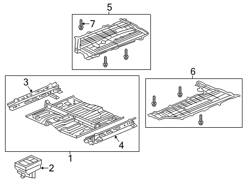 2012 Honda Civic Splash Shields, Floor & Rails Floor, FR. Diagram for 65100-TX6-A00ZZ
