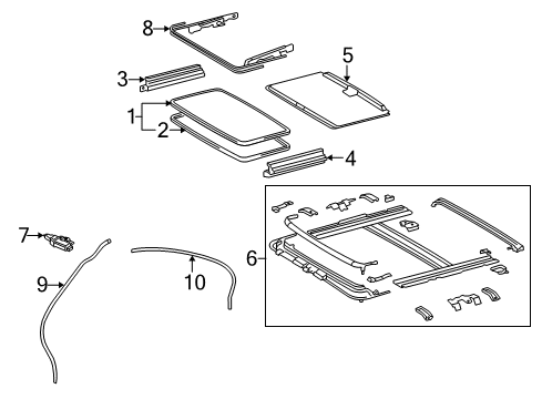 Diagram for 2010 Lexus IS350 Sunroof, Body