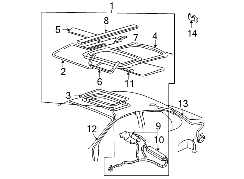 2007 Ford Taurus Sunroof Motor Assembly Diagram for 4F1Z-15790-AA