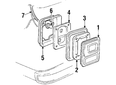 1985 GMC G1500 Tail Lamps Lamp Asm-Tail Diagram for 5977496