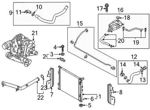 2021 Kia K5 Radiator & Components Integrated Thermal-Management Diagram for 25600-2S000
