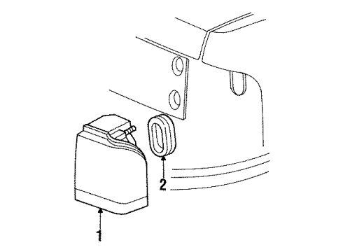 1996 Mercury Cougar Tail Lamps Tail Lamp Assembly Diagram for F4WY13404A