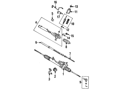 1997 Toyota Corolla P/S Pump & Hoses, Steering Gear & Linkage Shaft Seal Kit Diagram for 04455-12090