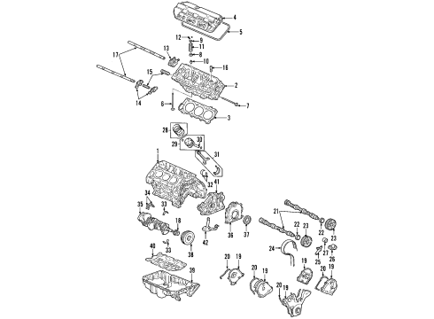 2011 Honda Ridgeline Engine Parts, Mounts, Cylinder Head & Valves, Camshaft & Timing, Oil Pan, Oil Pump, Crankshaft & Bearings, Pistons, Rings & Bearings, Variable Valve Timing Camshaft, Rear Diagram for 14200-RJE-A00