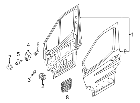 2016 Ford Transit-250 Front Door Door Shell Plug Diagram for -W710178-S300