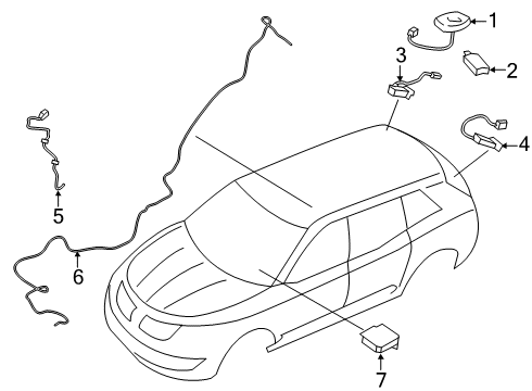 2020 Lincoln Nautilus Antenna & Radio Antenna Cable Diagram for GA1Z-18812-D