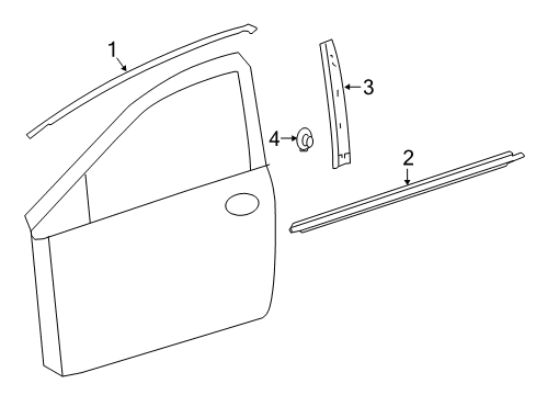 2016 Scion iM Exterior Trim - Front Door Belt Molding Diagram for 75720-12880