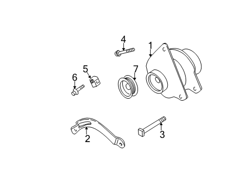 2001 Mitsubishi Eclipse Alternator Bolt-HEXAGON FLANGE Head Diagram for MF140233