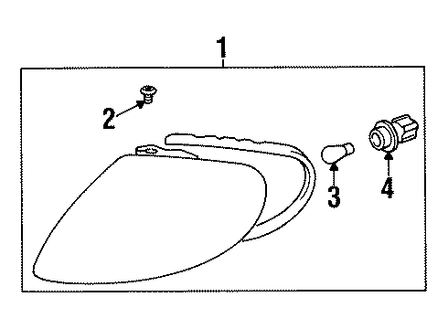 2000 Hyundai Elantra Signal Lamps Lamp Assembly-Front Combination, RH Diagram for 92302-29550