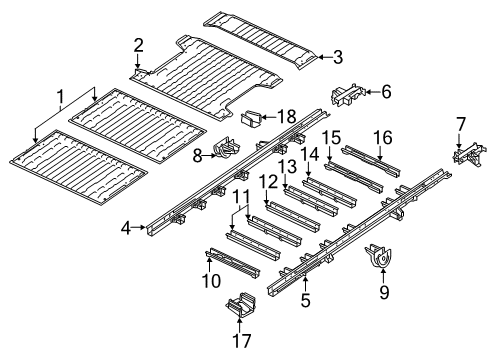 2017 Ram ProMaster 3500 Rear Body - Floor & Rails CROSSMEMBER-Rear Floor Diagram for 68134229AB