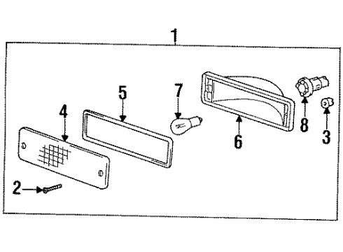 1993 Toyota T100 Signal Lamps Lens Diagram for 81511-34010