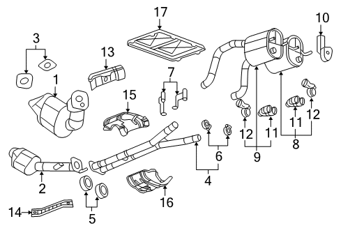 2012 Chevrolet Corvette Exhaust Components Converter & Pipe Gasket Diagram for 15272179