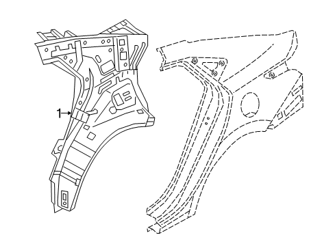 2018 Hyundai Accent Inner Structure - Quarter Panel Panel Assembly-Quarter Inner, RH Diagram for 71602-J0050